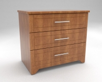 400 Series  Bedside Table - with 3 Drawers